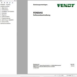 Fendt Fendias Training Materials Software Decription