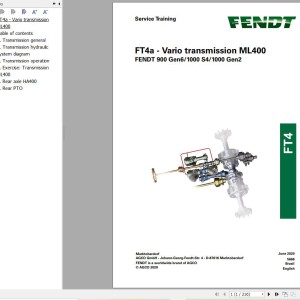 Fendt FT201 FT203 FT34 FT46 FT4a FT50 FT51 FT65 FT72 FT90 Service Training