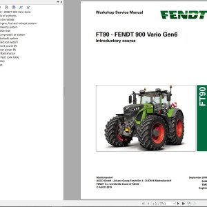 Fendt FT90 - 900 Vario Gen6 Workshop Service Manual 603396