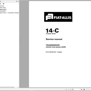 Fiat Allis 14C Transmission Service Manual 60406247
