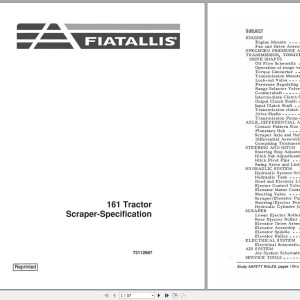 Fiat Allis 161 Specification 73112987