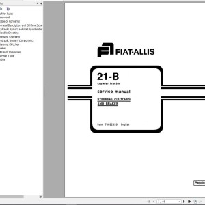 Fiat Allis 21B Steering Clutches & Brakes Service Manual 70682859