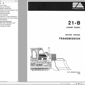 Fiat Allis 21B Transmission Service Manual 70664032