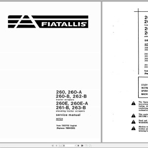Fiat Allis 260(A-B-E-EA) 262B 261B 263B HITCH Service Manual 73127732
