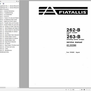 Fiat Allis 262B 263B Air System Service Manual 73113011