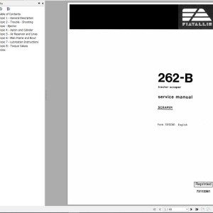 Fiat Allis 262B Service Manual 73112361