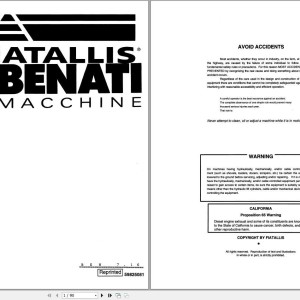 Fiat Allis Benati Electronic Version 7.16 Technical Data