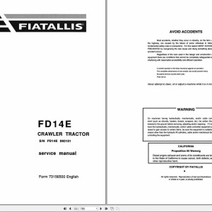 Fiat Allis FD14E Service Manual 73156837