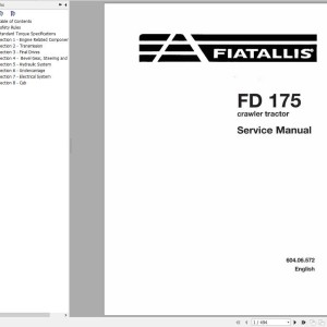 Fiat Allis FD175 Service Manual 60406572