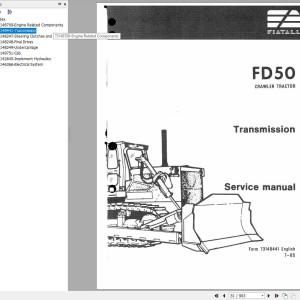 Fiat Allis FD50 Service Manual 73158172