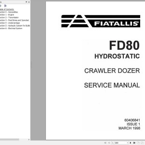 Fiat Allis FD80 Hydrostatic Service Manual 60406841