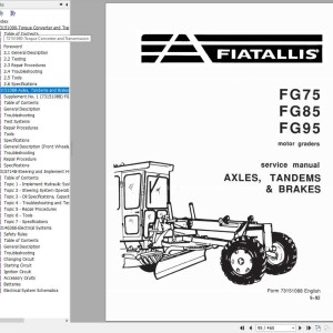 Fiat Allis FG75 FG85 FG95 (Cummins) Service Manual 73158165