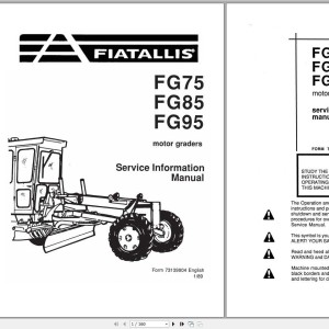 Fiat Allis FG75 FG85 FG95 Service Information Manual 73139904