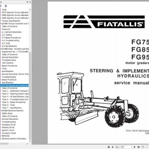 Fiat Allis FG75 FG85 FG95 Service Manual 73158164