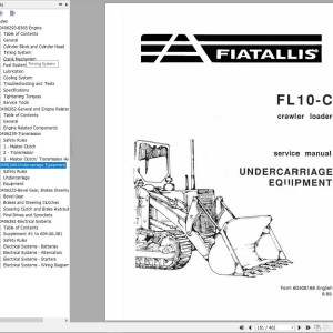 Fiat Allis FL10C Service Manual 73158158