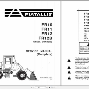 Fiat Allis FR10 FR11 FR12 FR12B Service Manual 73158237