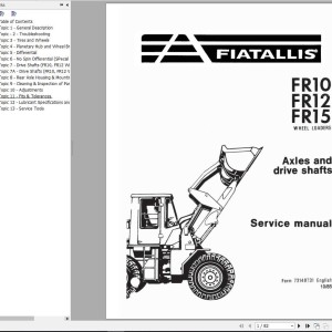 Fiat Allis FR10 FR12 FR15 Axles & Drive Shafts Service Manual 73148731