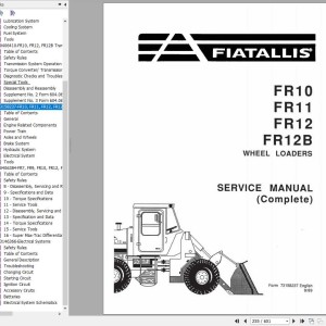 Fiat Allis FR11 Service Manual 73158161