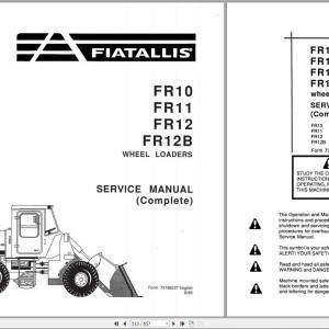 Fiat Allis FR12B Service Manual 73155597