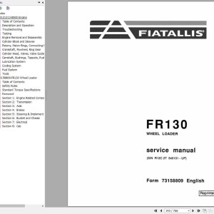 Fiat Allis FR130 Service Manual 73158811