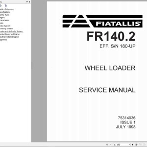 Fiat Allis FR140.2 Service Manual 75314936