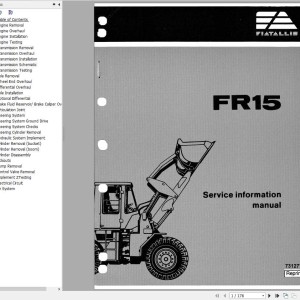 Fiat Allis FR15 Service Information Manual 73127735