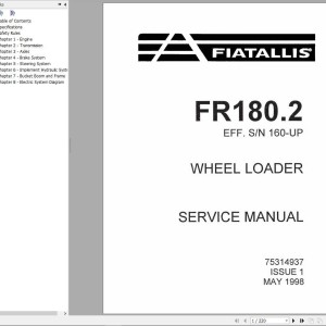 Fiat Allis FR180.2 Service Manual 75314937