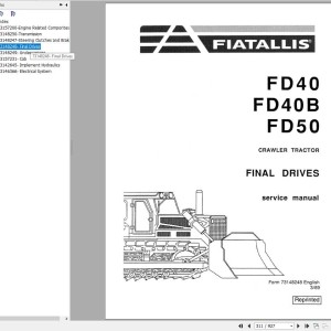 Fiat Allis FR40 FD40B Service Manual 73158173