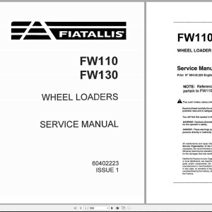 Fiat Allis FW110 FW130 Service Manual 60402223