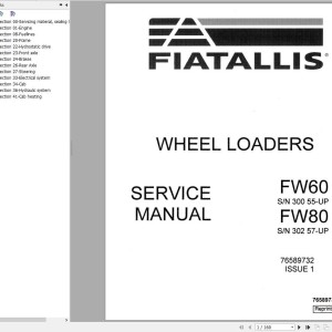 Fiat Allis FW60 FW80 Service Manual 76589732