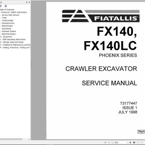 Fiat Allis FX140 FX140LC Phoenix Series Service Manual 73177447