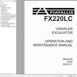 Fiat Allis FX220LC Operator's Manual 59822020