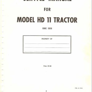 Fiat Allis HD11 Service Manual