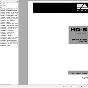 Fiat Allis HD5 Service Manual 70626144