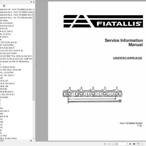 Fiat Allis Undercarriage Service Information Manual 73136963