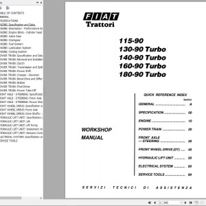 Fiat Trattori 115-90 130-90 140-90 160-90 180-90 Turbo Workshop Manual