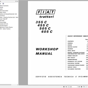 Fiat Trattori 355C 455C 505C 605C Workshop Manual 06910045