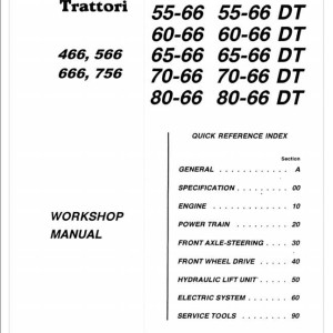 Fiat Trattori 466 566 666 756 55-66 80-66 Workshop Manual 6035422802