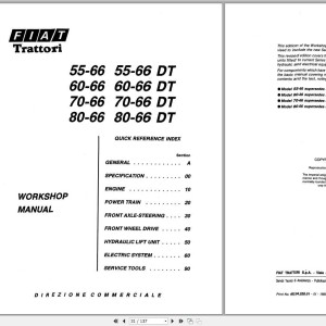 Fiat Trattori 466-566-666-766 55-66 60-66 70-66 80-66 Workshop Manual