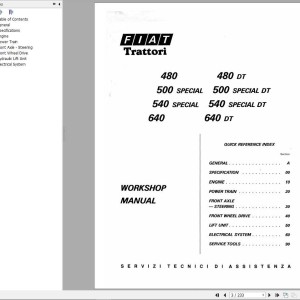 Fiat Trattori 480 (DT) 500(S-DT) 540(S-DT) 640 (DT) Workshop Manual 06910066