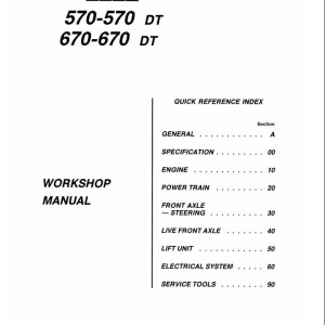 Fiat Trattori 570-570DT 670-670DT Workshop Manual 6035420201