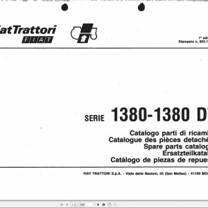 Fiat Trattori Series 1380-1380 DT Spare Parts Catalog 60314240