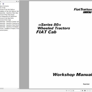 Fiat Trattori Series 80 Cab Workshop Manual 06910060