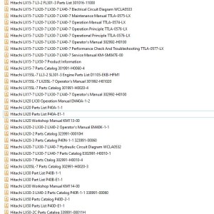 Hitachi Collection LX Series 2.26 GB Operation Manual, Parts Catalog, Service Manual