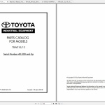 Toyota Forklift 10.6 GB PDF Collection Parts Catalog 2022
