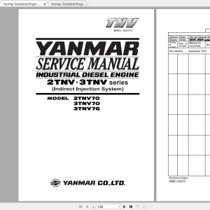 Yanmar Collection 1.33 GB Service Part Operators & Maintenance Manual PDF