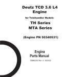 Deutz TD 3.6 L4 Engine Parts Manual 50960230A
