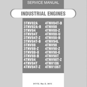 Yanmar 3TNV82A - 4TNV106T Engine Service Manual 917172D