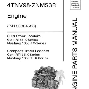 Yanmar 4TNV98-ZNMS3R Engine Parts Manual 50940311B