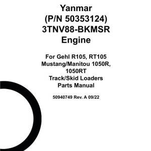 Yanmar 4TNV98CT-XNGL Stage 5 Engine Parts Manual 50940746A